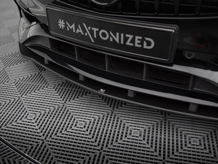 Maxton Design Street PRO Front Splitter Mercedes-Benz A AMG-Line W176 Facelift - Black-Red - MEA176FAMGLINECNC-FD1BRB - Image 4