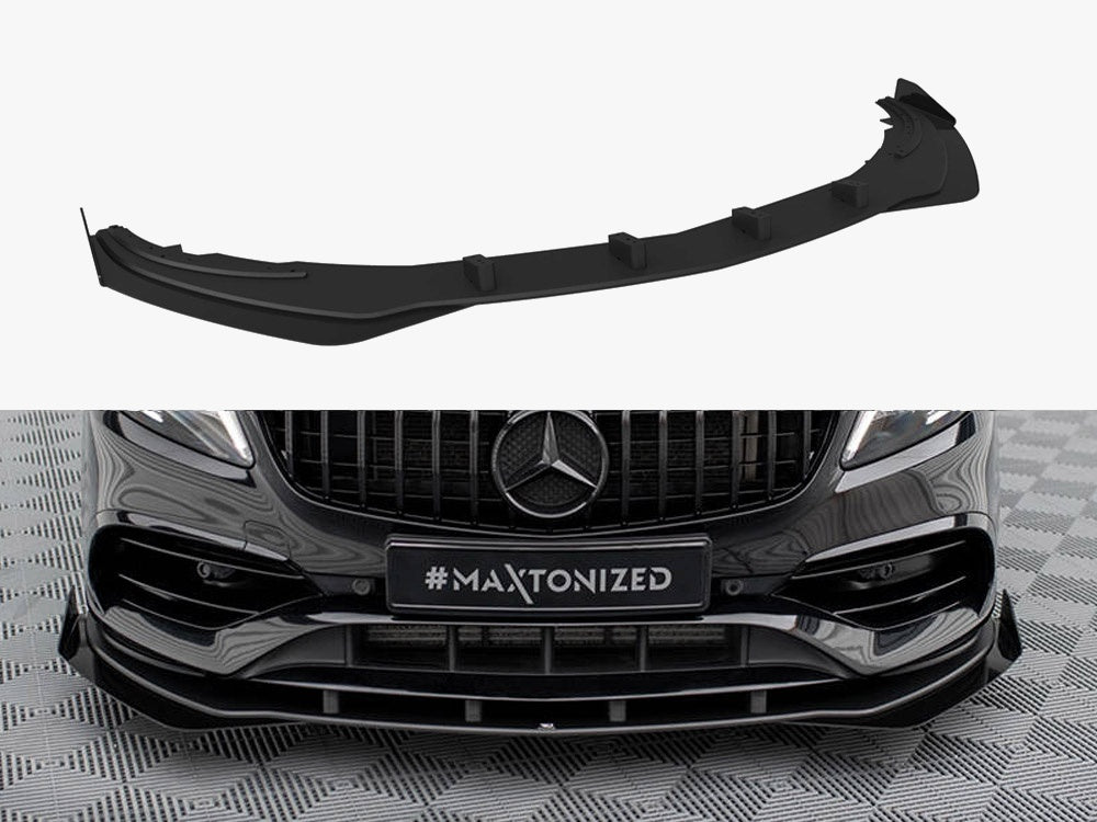 Maxton Design Street PRO Front Splitter + Flaps Mercedes-Benz A AMG-Line W176 Facelift - MEA176FAMGLINECNC-FD1B+FSF1G - Image 1