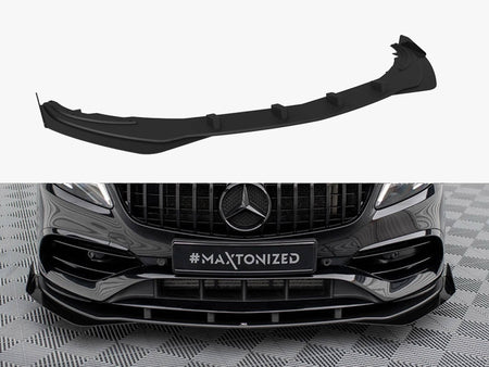 Maxton Design Street PRO Front Splitter + Flaps Mercedes-Benz A AMG-Line W176 Facelift - MEA176FAMGLINECNC-FD1B+FSF1G - Image 1