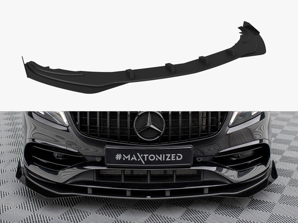Maxton Design Street PRO Front Splitter + Flaps Mercedes-Benz A AMG-Line W176 Facelift - MEA176FAMGLINECNC-FD1B+FSF1G - Image 1