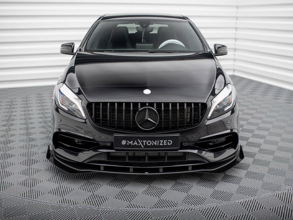 Maxton Design Street PRO Front Splitter + Flaps Mercedes-Benz A AMG-Line W176 Facelift - MEA176FAMGLINECNC-FD1B+FSF1G - Image 3