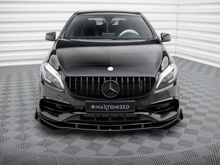 Maxton Design Street PRO Front Splitter + Flaps Mercedes-Benz A AMG-Line W176 Facelift - MEA176FAMGLINECNC-FD1B+FSF1G - Image 3