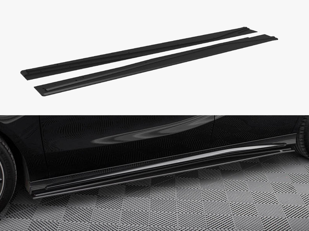 Maxton Design Street PRO Side Skirts Diffusers Mercedes-Benz A AMG-Line W176 Facelift - MEA176FAMGLINECNC-SD1B - Image 1
