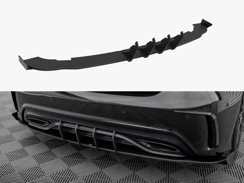 Maxton Design Street PRO Rear Diffuser + Flaps Mercedes-Benz A AMG-Line W176 Facelift - MEA176FAMGLINECNC-RS1B+RSF1G - Image 1