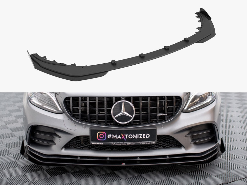 Maxton Design Street PRO Front Splitter + Flaps Mercedes-AMG C43 Coupe C205 Facelift - MEC205F43CCNC-FD1B+FSF1G - Image 1