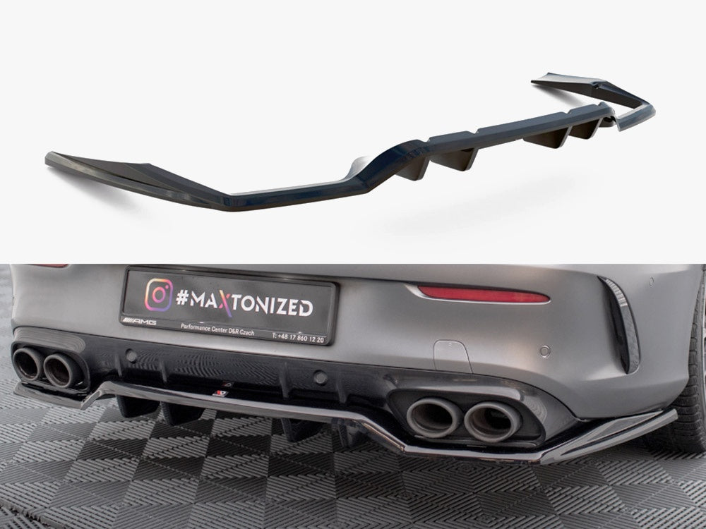 Maxton Design Rear Splitter (Vertical Bars) Mercedes-AMG C43 Coupe C205 Facelift - ME-C-205F-43-C-RD1G+RD2G - Image 1