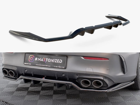 Maxton Design Rear Splitter (Vertical Bars) Mercedes-AMG C43 Coupe C205 Facelift - ME-C-205F-43-C-RD1G+RD2G - Image 1