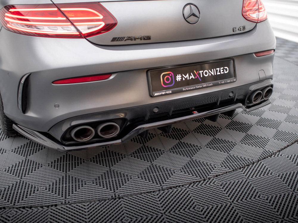 Maxton Design Rear Splitter (Vertical Bars) Mercedes-AMG C43 Coupe C205 Facelift - ME-C-205F-43-C-RD1G+RD2G - Image 3