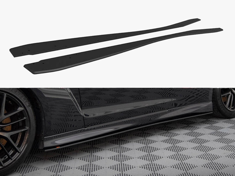 Maxton Design Street PRO Side Skirts Diffusers Nissan GTR R35 2nd Facelift - NIGTR4F3CNC-SD1B - Image 1