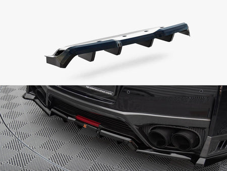 Maxton Design Central Rear Splitter (Vertical Bars) Nissan GTR R35 Facelift - NI-GTR-4F3-RD1G+RD2G - Image 1