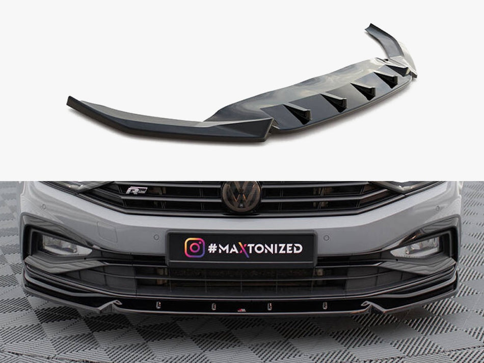 Maxton Design Front Splitter V.1 Volkswagen Passat R-Line B8 Facelift - VW-PA-B8F-RLINE-FD1G - Image 1
