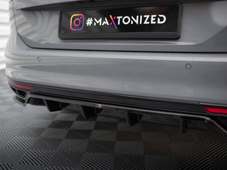 Maxton Design Rear Splitter (Vertical Bars) Volkswagen Passat R-Line B8 Facelift - VW-PA-B8F-RLINE-RD1G+RD2G - Image 4