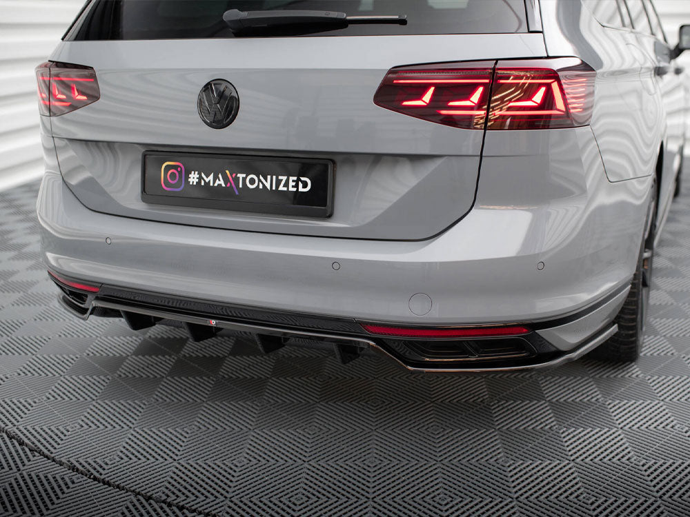 Maxton Design Rear Splitter (Vertical Bars) Volkswagen Passat R-Line B8 Facelift - VW-PA-B8F-RLINE-RD1G+RD2G - Image 3