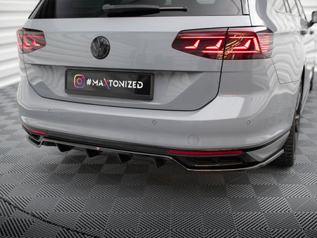 Maxton Design Rear Splitter (Vertical Bars) Volkswagen Passat R-Line B8 Facelift - VW-PA-B8F-RLINE-RD1G+RD2G - Image 3