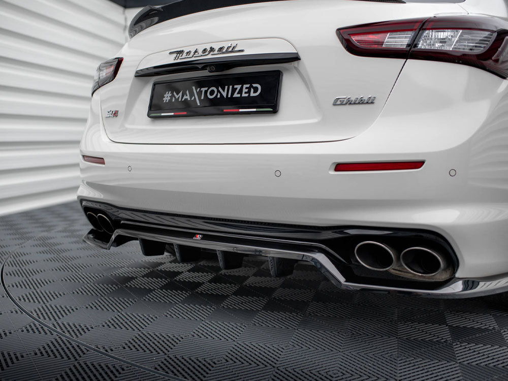 Maxton Design Rear Splitter (Vertical Bars) Maserati Ghibli Mk3 Facelift - MA-GH-1F-RD1G+RD2G - Image 4