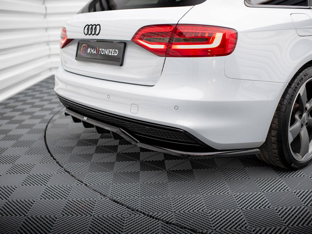 Maxton Design Central Rear Splitter (Vertical Bars) Audi A4 Competition B8 Facelift - AU-A4-B8F-COMP-RSD1G+RD1G - Image 3