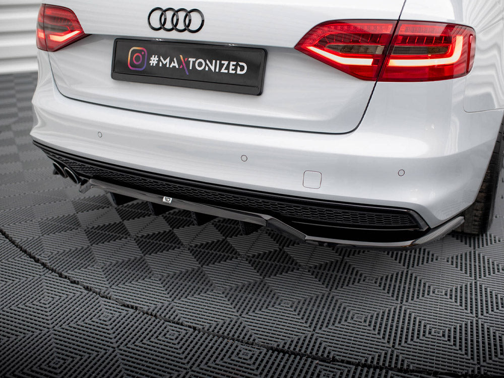 Maxton Design Central Rear Splitter (Vertical Bars) Audi A4 Competition B8 Facelift - AU-A4-B8F-COMP-RSD1G+RD1G - Image 4