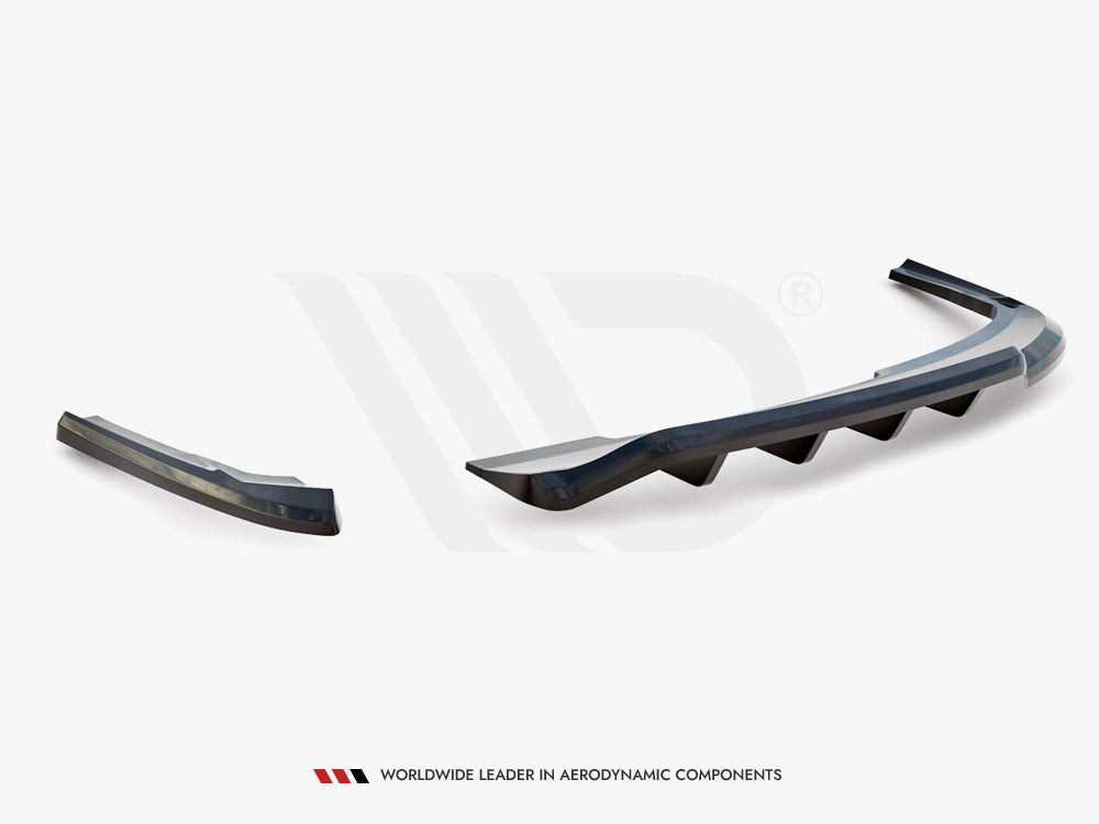 Maxton Design Central Rear Splitter (Vertical Bars) Audi A4 Competition B8 Facelift - AU-A4-B8F-COMP-RSD1G+RD1G - Image 7