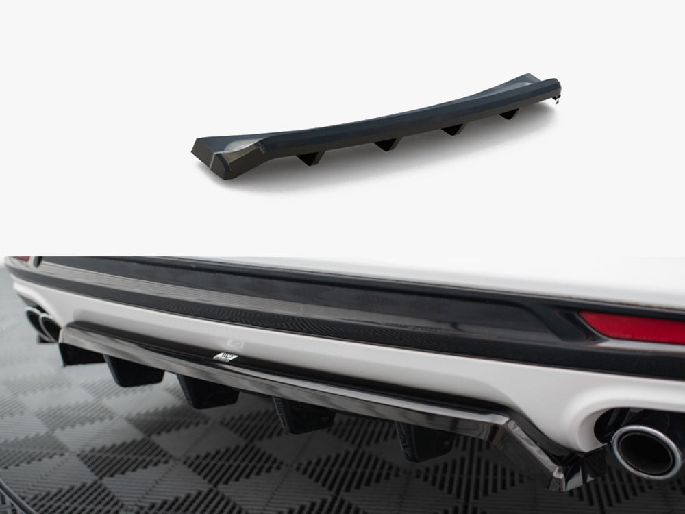 Maxton Design Central Rear Splitter (Vertical Bars) Ford Mondeo Sport Mk5 Facelift / Fusion Sport Mk2 Facelift - FO-MO-5F-SPORT-RD1G+RD2G - Image 1