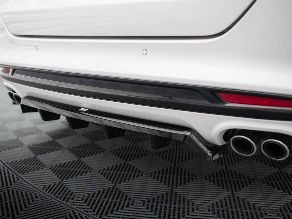 Maxton Design Central Rear Splitter (Vertical Bars) Ford Mondeo Sport Mk5 Facelift / Fusion Sport Mk2 Facelift - FO-MO-5F-SPORT-RD1G+RD2G - Image 4