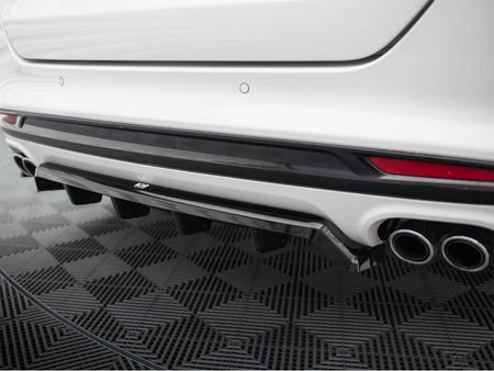 Maxton Design Central Rear Splitter (Vertical Bars) Ford Mondeo Sport Mk5 Facelift / Fusion Sport Mk2 Facelift - FO-MO-5F-SPORT-RD1G+RD2G - Image 4