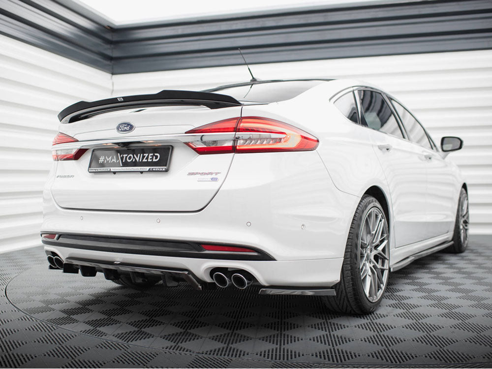 Maxton Design Central Rear Splitter (Vertical Bars) Ford Mondeo Sport Mk5 Facelift / Fusion Sport Mk2 Facelift - FO-MO-5F-SPORT-RD1G+RD2G - Image 2