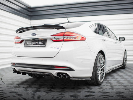 Maxton Design Central Rear Splitter (Vertical Bars) Ford Mondeo Sport Mk5 Facelift / Fusion Sport Mk2 Facelift - FO-MO-5F-SPORT-RD1G+RD2G - Image 2