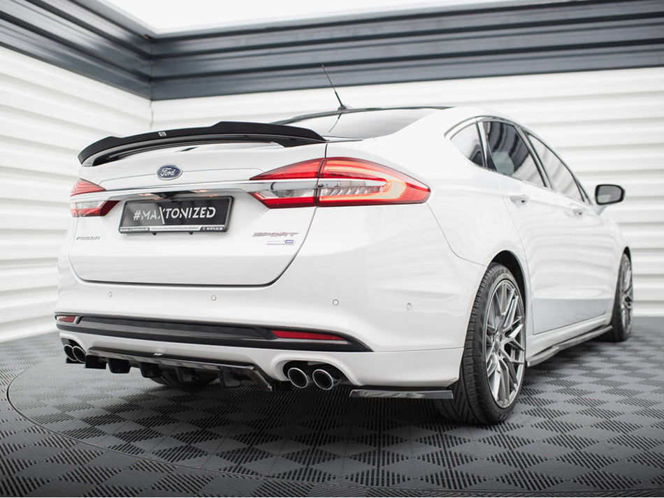 Maxton Design Central Rear Splitter (Vertical Bars) Ford Mondeo Sport Mk5 Facelift / Fusion Sport Mk2 Facelift - FO-MO-5F-SPORT-RD1G+RD2G - Image 2