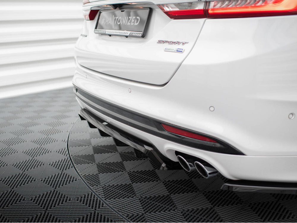 Maxton Design Central Rear Splitter (Vertical Bars) Ford Mondeo Sport Mk5 Facelift / Fusion Sport Mk2 Facelift - FO-MO-5F-SPORT-RD1G+RD2G - Image 3