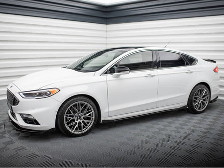 Maxton Design Street PRO Side Skirts Diffusers + Flaps Ford Mondeo Sport Mk5 Facelift / Fusion Sport Mk2 Facelift - FOMO5FSPORTCNC-SD1B+SF1G - Image 2