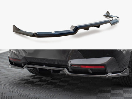 Maxton Design Central Rear Splitter (Vertical Bars) BMW iX M-Pack i20 - BM-IX-1-MPACK-RD1G+RD2G - Image 1
