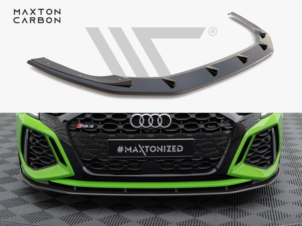 Maxton Design Carbon Fiber Front Splitter Audi RS3 Sedan / Sportback 8Y - CF-AU-RS3-8Y-FD1-245-P - Image 1
