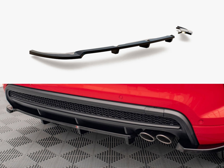 Maxton Design Central Rear Splitter (Vertical Bars) Fiat 500X Sport Mk1 Facelift - FI-500X-1-RSD1G+RD1G - Image 1