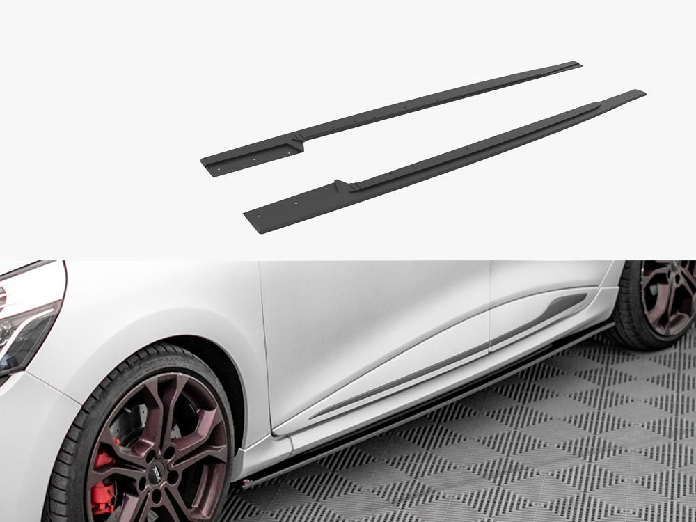 Street PRO Side Skirts Diffusers Renault Clio RS Mk4 - Black-Red