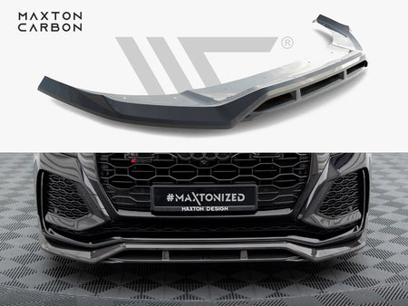 Maxton Design Carbon Fiber Front Splitter Audi RSQ8 Mk1 - CF-AU-RSQ8-1-FD1+FD1R-245-P - Image 1