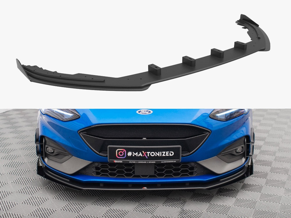 Maxton Design Street PRO Front Splitter + Flaps Ford Focus ST / ST-Line Mk4 - FOFO4STCNC-FD1B+FSF1G - Image 1