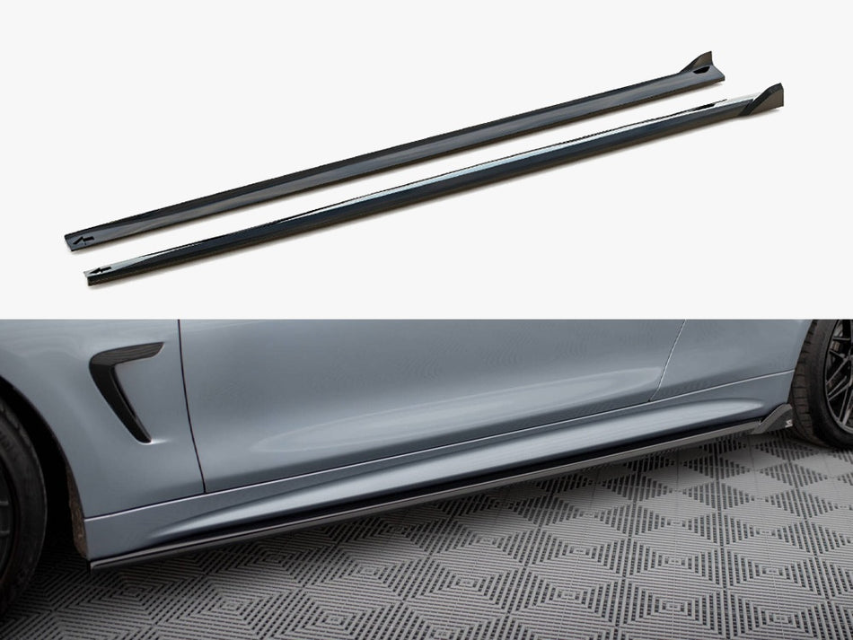 Maxton Design Side Skirts Diffusers V.2 BMW 4 Coupe / Gran Coupe / Cabrio M-Pack F32 / F36 / F33 - BM-4-F32-MPACK-SD2G - Image 1