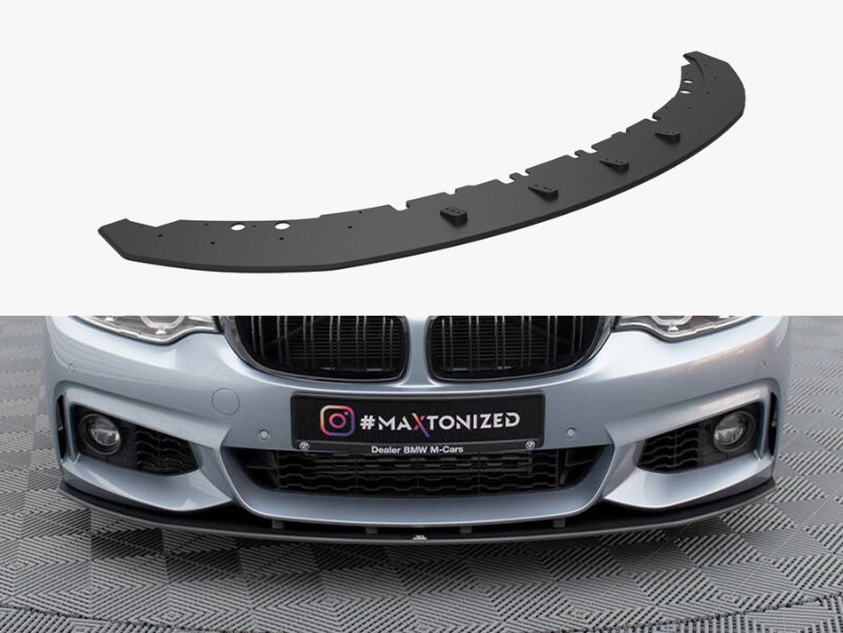 Maxton Design Street PRO Front Splitter BMW 4 Coupe / Gran Coupe / Cabrio M-Pack F32 / F36 / F33 - BM4F32MPACKCNC-FD4B - Image 1