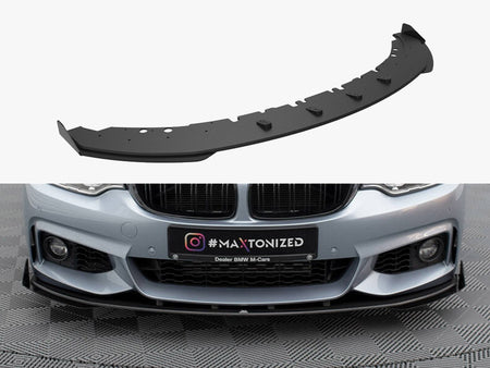 Maxton Design Street PRO Front Splitter + Flaps BMW 4 Coupe / Gran Coupe / Cabrio M-Pack F32 / F36 / F33 - BM4F32MPACKCNC-FD4B+FSF1G - Image 1