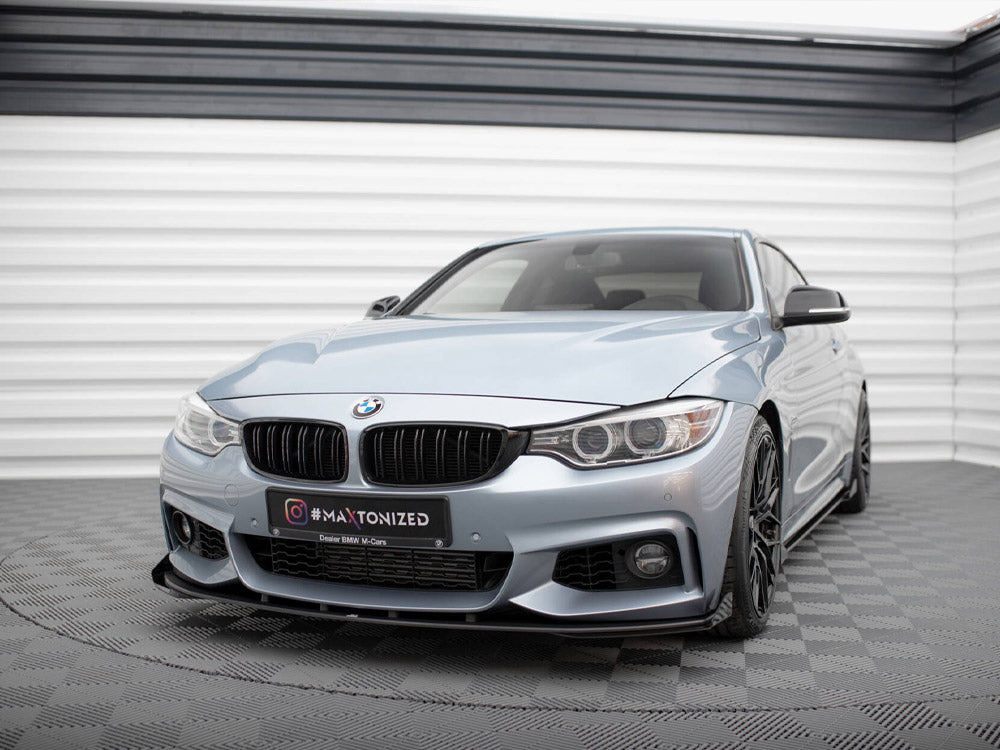 Maxton Design Street PRO Front Splitter + Flaps BMW 4 Coupe / Gran Coupe / Cabrio M-Pack F32 / F36 / F33 - BM4F32MPACKCNC-FD4B+FSF1G - Image 2