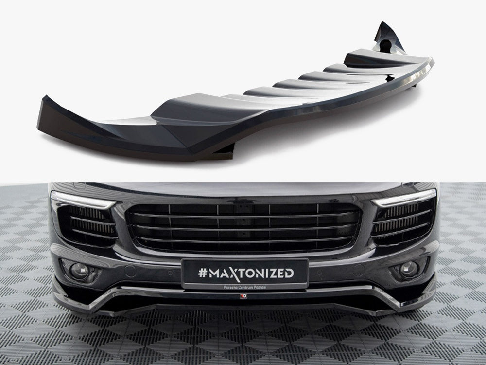 Maxton Design Front Splitter Porsche Cayenne Mk2 Facelift - PO-CAY-2F-FD1G+FD1RG - Image 1