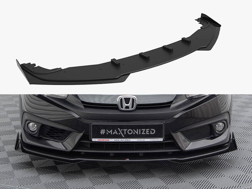 Maxton Design Street PRO Front Splitter + Flaps Honda Civic Mk10 - HOCI10CNC-FD1B+FSF1G - Image 1