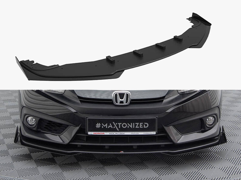Maxton Design Street PRO Front Splitter + Flaps Honda Civic Mk10 - HOCI10CNC-FD1B+FSF1G - Image 1