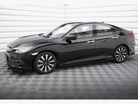 Maxton Design Street PRO Side Skirts Diffusers + Flaps Honda Civic Mk10 - HOCI10CNC-SD1B+SF1G - Image 2