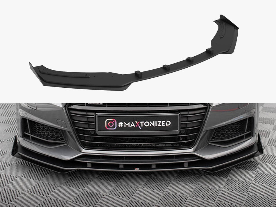 Maxton Design Street PRO Front Splitter + Flaps Audi TT S / S-Line 8S - AUTT3SLINECNC-FD1B+FSF1G - Image 1