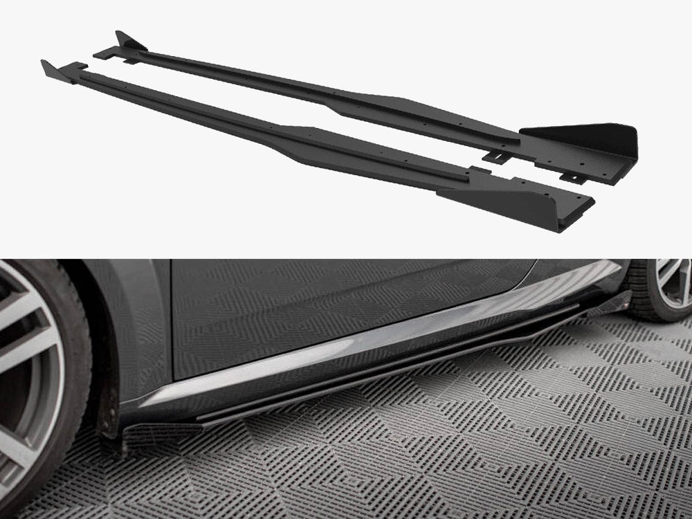 Maxton Design Street PRO Side Skirts Diffusers + Flaps Audi TT S / S-Line 8S - AUTT3SLINECNC-SD1B+SF1G - Image 1
