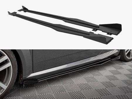 Maxton Design Street PRO Side Skirts Diffusers + Flaps Audi TT S / S-Line 8S - AUTT3SLINECNC-SD1B+SF1G - Image 1