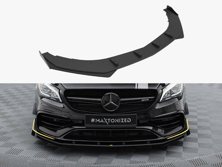 Maxton Design Street PRO Front Splitter + Flaps Mercedes-AMG CLA 45 Aero C117 Facelift - MECLA117AMGAEROCNC-FD1B+FSF1G - Image 1