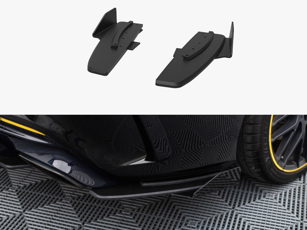 Maxton Design Street Pro Rear Side Splitters + Flaps Mercedes-AMG CLA 45 C117 Facelift - MECLA117AMGAEROCNC-RSD1B+RSF1G - Image 1