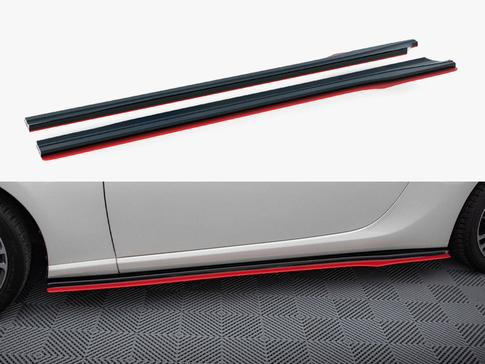 Maxton Design Side Skirts Diffusers V.2 Subaru BRZ Mk1 / Mk1 Facelift / Toyota GT86 Facelift - SU-BRZ-1F-SD1RRED+SD1G - Image 1